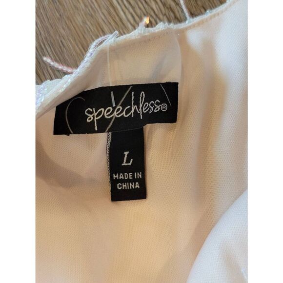 Dress formal bling large dance date night white nwt speechless cocktail - Picture 4 of 10